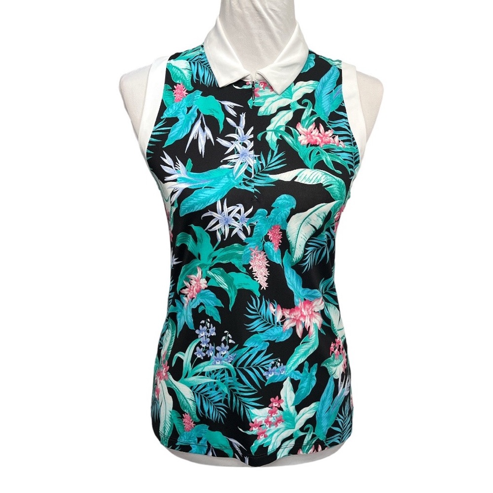 Tommy Bahama Sleeveless Golf Shirt Green Black Pink Blue Size XSmall